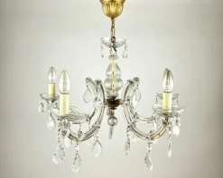 Discount Pamono Vintage Maria Theresa Style Chandelier in Gilt Brass & Crystal
