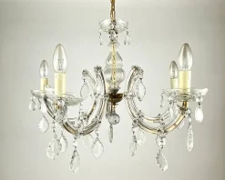 Discount Pamono Vintage Maria Theresa Style Chandelier in Gilt Brass & Crystal