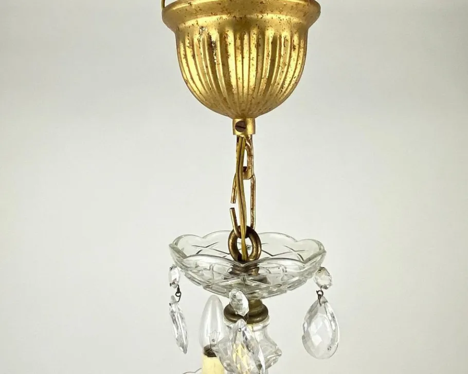 Discount Pamono Vintage Maria Theresa Style Chandelier in Gilt Brass & Crystal