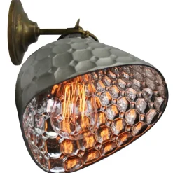 Hot Pamono Vintage Mercury Mirror Glass & Brass Wall Lamp