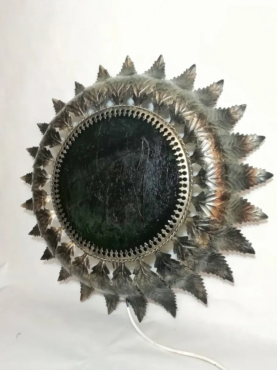 Clearance Pamono Vintage Metal & Painted Glass Sconce