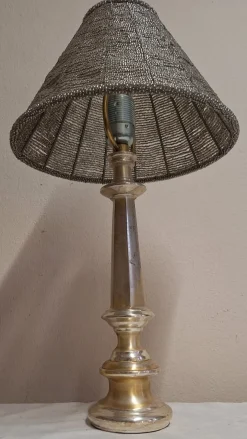 Hot Pamono Vintage Metal Table Lamp with Glass Bead Shade, 1970s