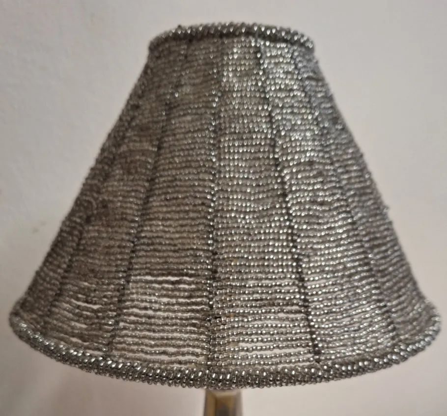 Hot Pamono Vintage Metal Table Lamp with Glass Bead Shade, 1970s