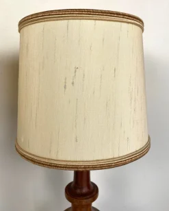 Sale Pamono Vintage Mid-Century Artisan Hand-Crafted Wooden Inlay Table Lamps, Set of 2