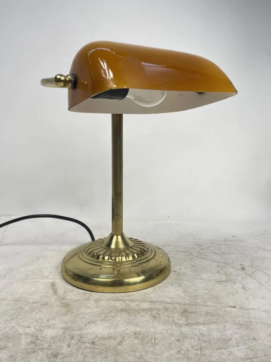 Best Pamono Vintage Ministerial Lamp in Brass and Glass, 1950s