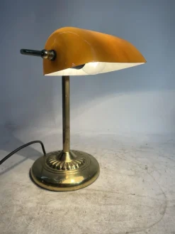 Best Pamono Vintage Ministerial Lamp in Brass and Glass, 1950s