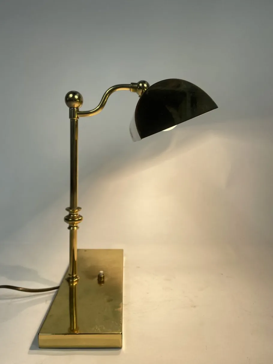 New Pamono Vintage Ministeriale Table Lamp in Brass, 1960s