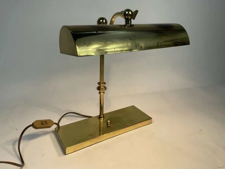 New Pamono Vintage Ministeriale Table Lamp in Brass, 1960s
