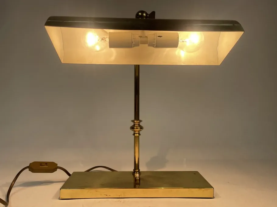 New Pamono Vintage Ministeriale Table Lamp in Brass, 1960s