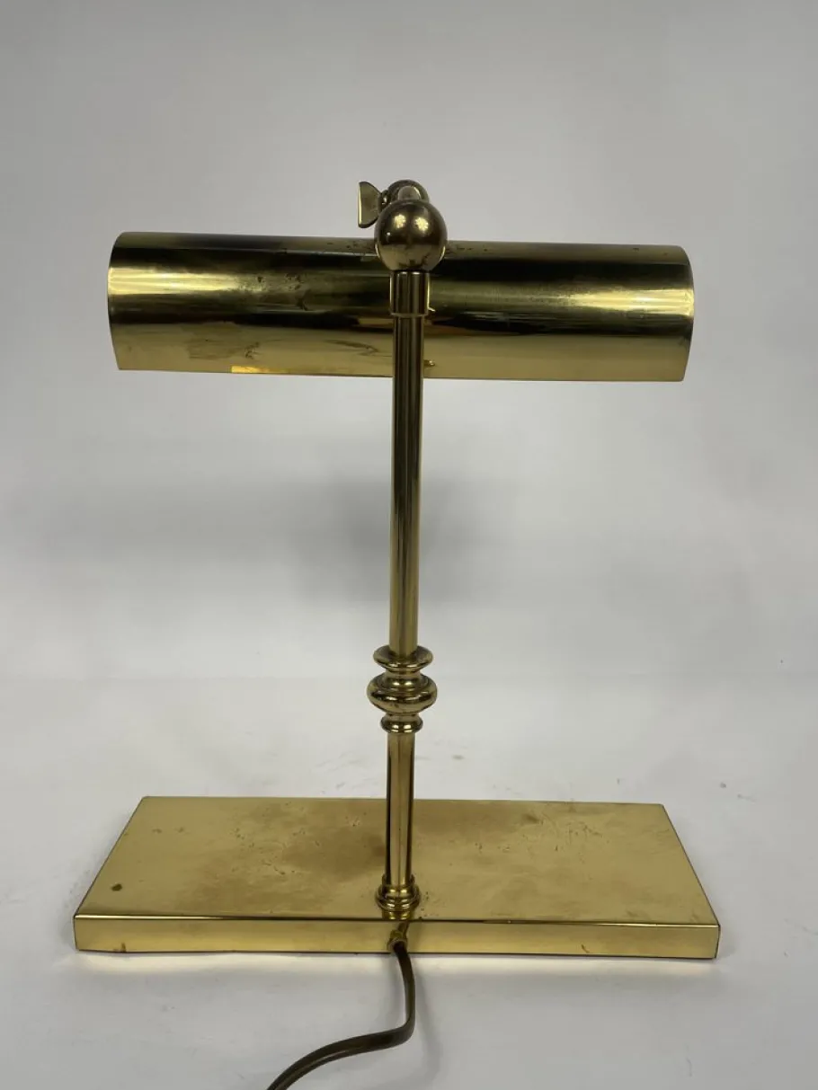 New Pamono Vintage Ministeriale Table Lamp in Brass, 1960s