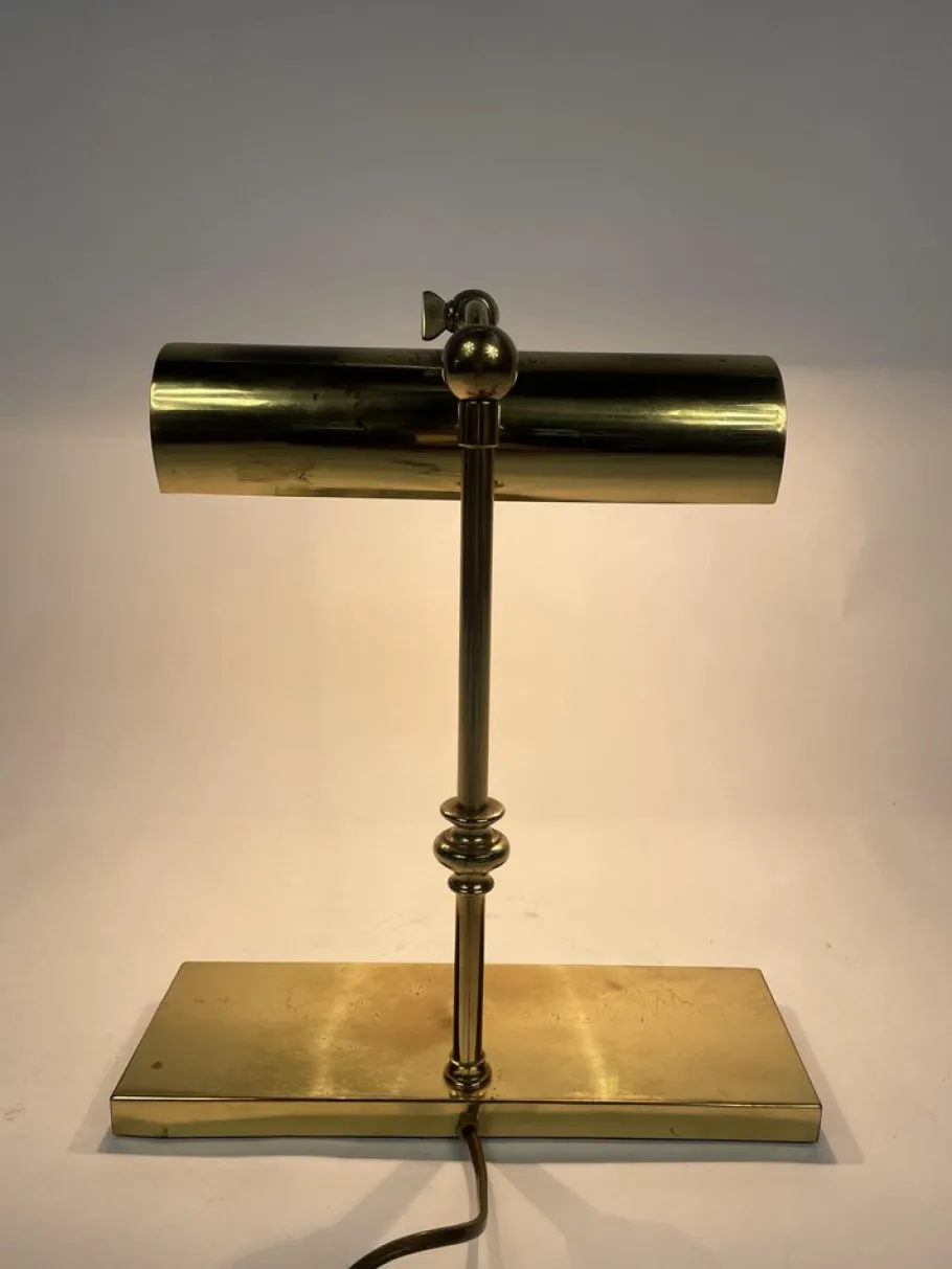 New Pamono Vintage Ministeriale Table Lamp in Brass, 1960s
