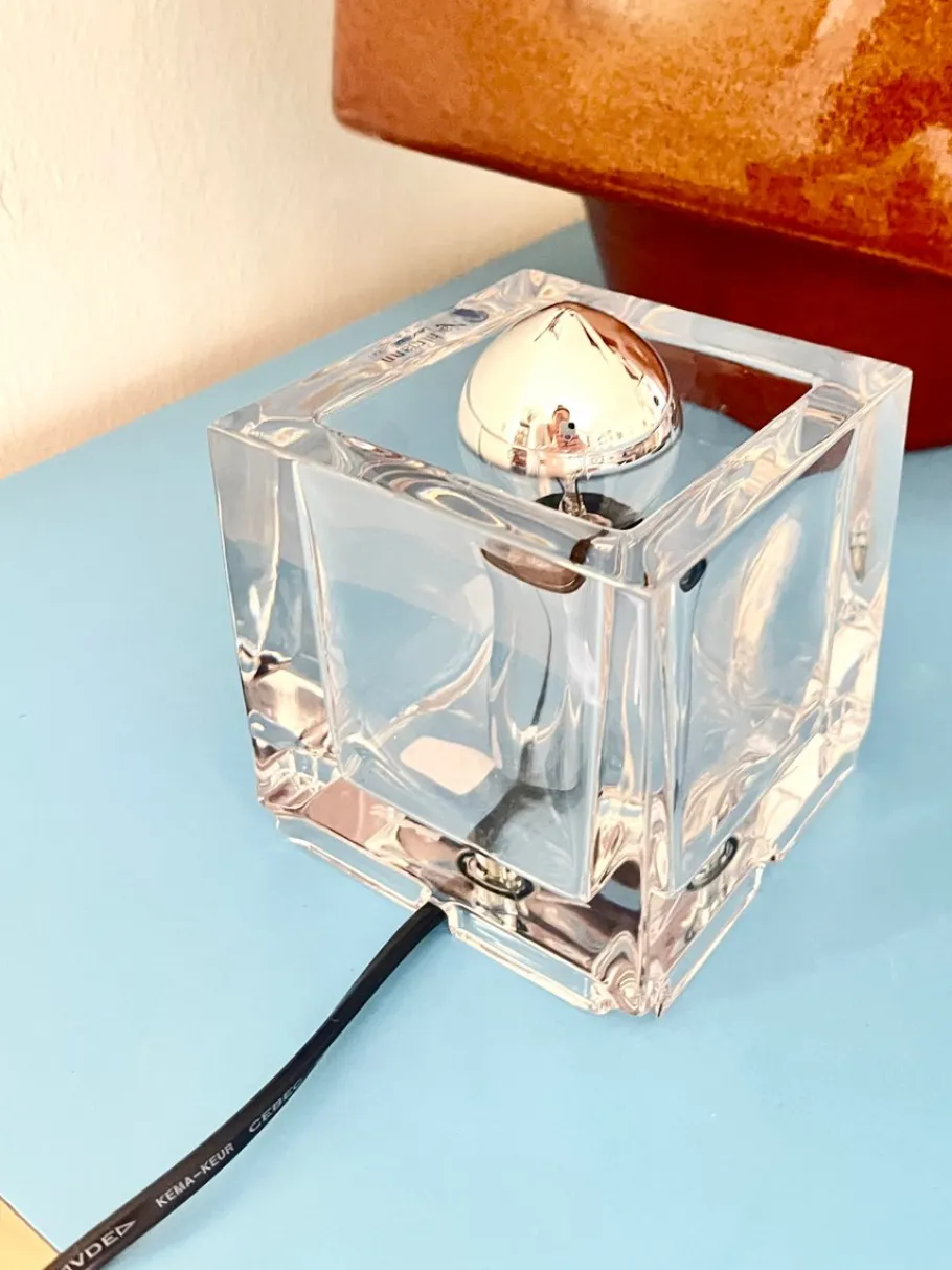Discount Pamono Vintage Modern Cube Glass Lamp from Nachtmann Leuchten, 1990s