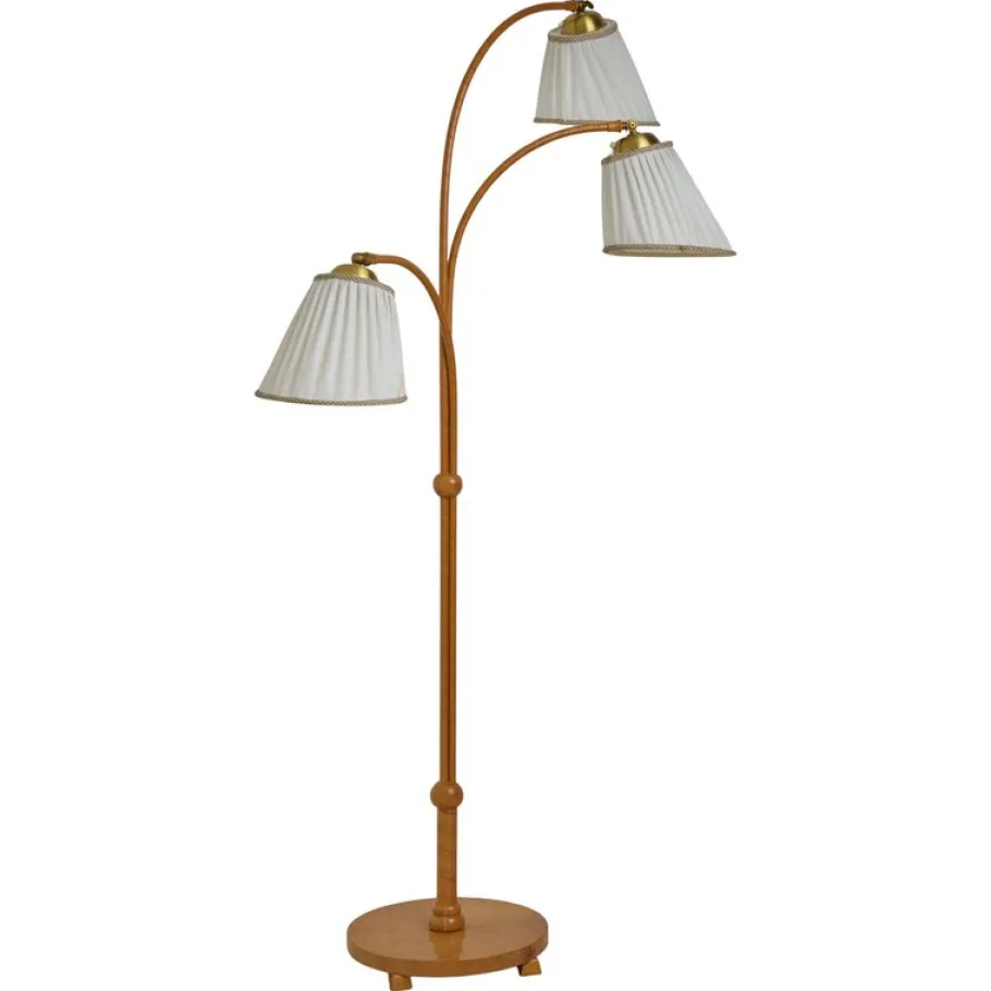 Outlet Pamono Vintage Modern Scandinavian Swedish Floor Lamp with Three Light Sources, 1940s