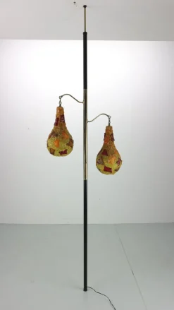 Pamono Vintage Multi-Color Acrylic Glass Tension Pole Floor Lamp, 1970s