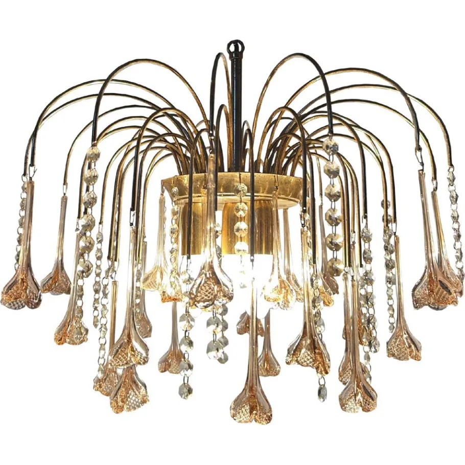 New Pamono Vintage Murano Chandelier, 1980s