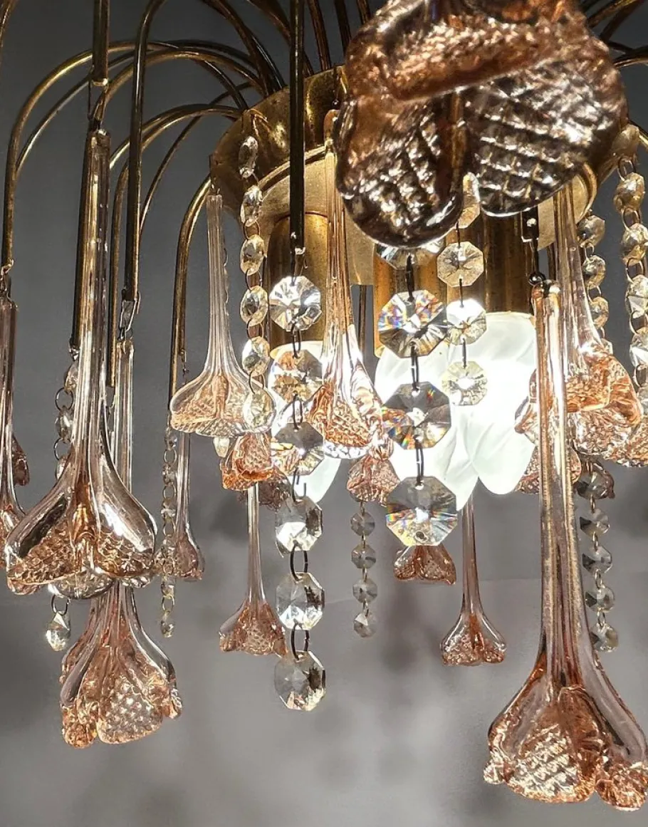 New Pamono Vintage Murano Chandelier, 1980s