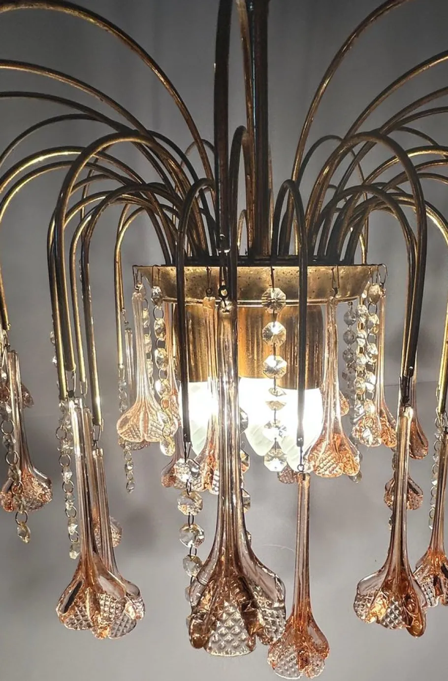 New Pamono Vintage Murano Chandelier, 1980s