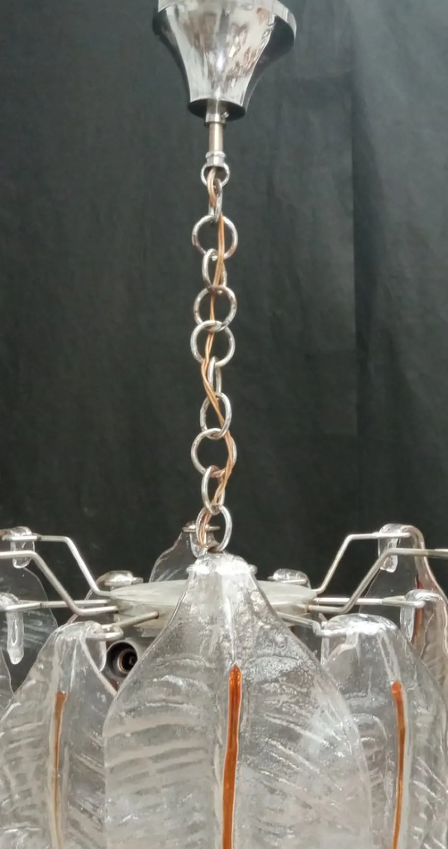 Discount Pamono Vintage Murano Glass Ceiling Light, 1970s