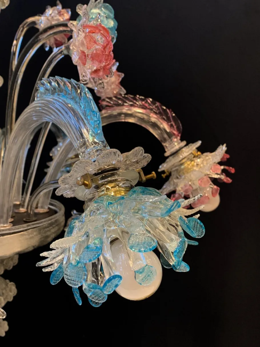 Clearance Pamono Vintage Murano Glass Chandelier by Galliano Ferro, 1950s
