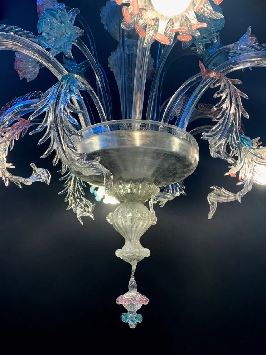 Clearance Pamono Vintage Murano Glass Chandelier by Galliano Ferro, 1950s