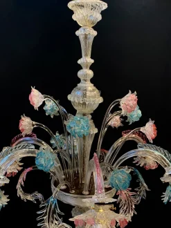 Clearance Pamono Vintage Murano Glass Chandelier by Galliano Ferro, 1950s