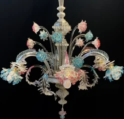 Clearance Pamono Vintage Murano Glass Chandelier by Galliano Ferro, 1950s