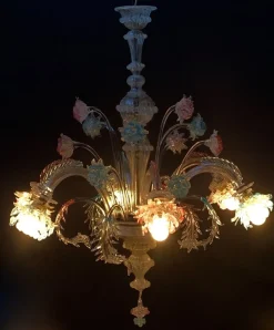 Clearance Pamono Vintage Murano Glass Chandelier by Galliano Ferro, 1950s