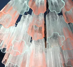 Best Pamono Vintage Murano Glass Chandelier in Pink Shaded Crystal, Venice, Italy, 1980s