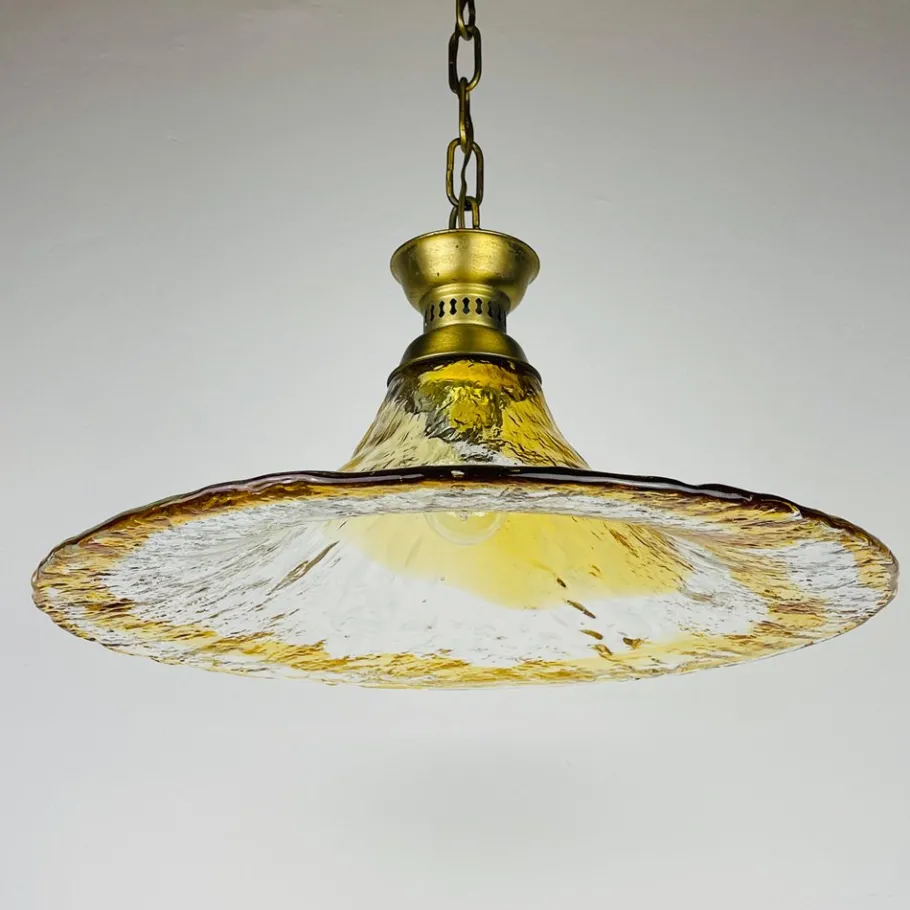 New Pamono Vintage Murano Glass Pendant Lamp from AV Mazzega, Italy, 1950s