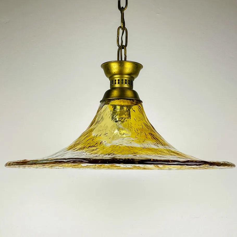New Pamono Vintage Murano Glass Pendant Lamp from AV Mazzega, Italy, 1950s