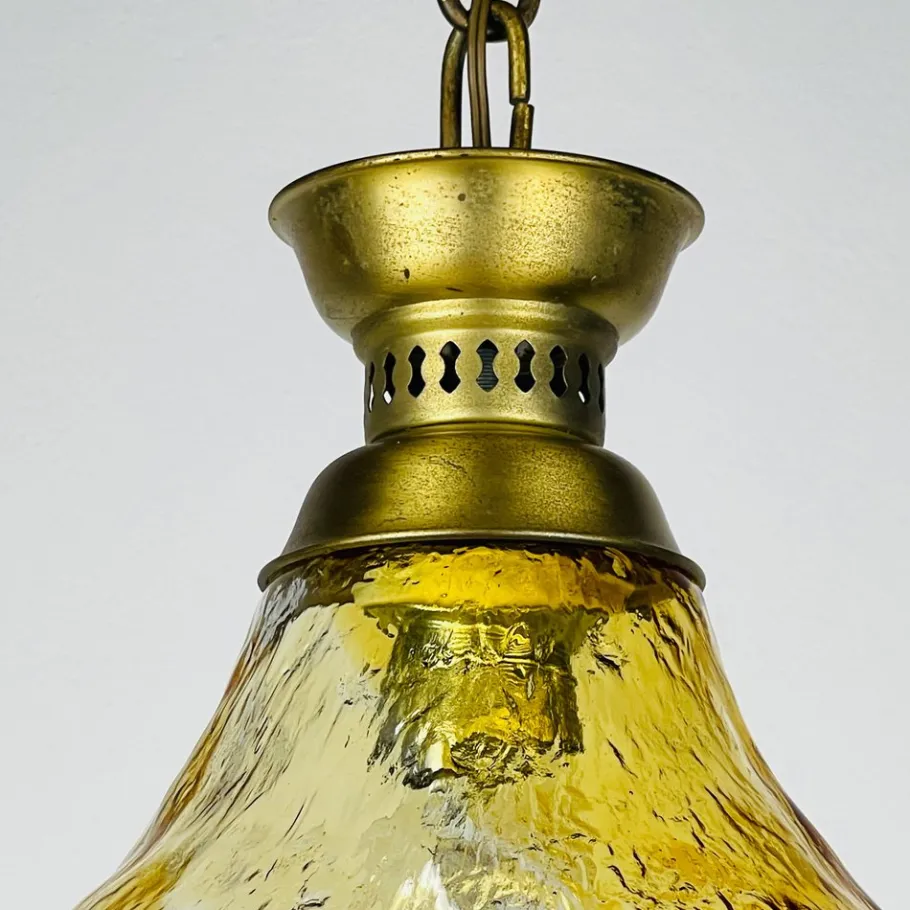 New Pamono Vintage Murano Glass Pendant Lamp from AV Mazzega, Italy, 1950s