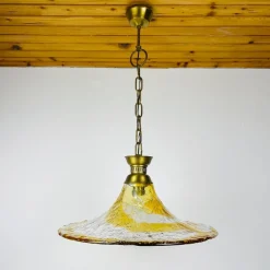 New Pamono Vintage Murano Glass Pendant Lamp from AV Mazzega, Italy, 1950s