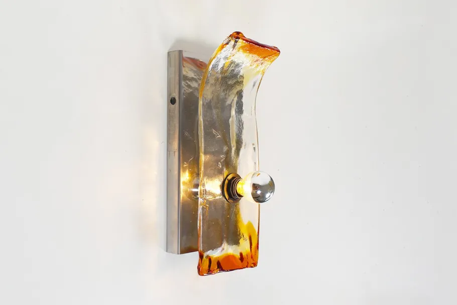 Sale Pamono Vintage Murano Glass Wall Sconces from AV Mazzega, 1970s, Set of 2