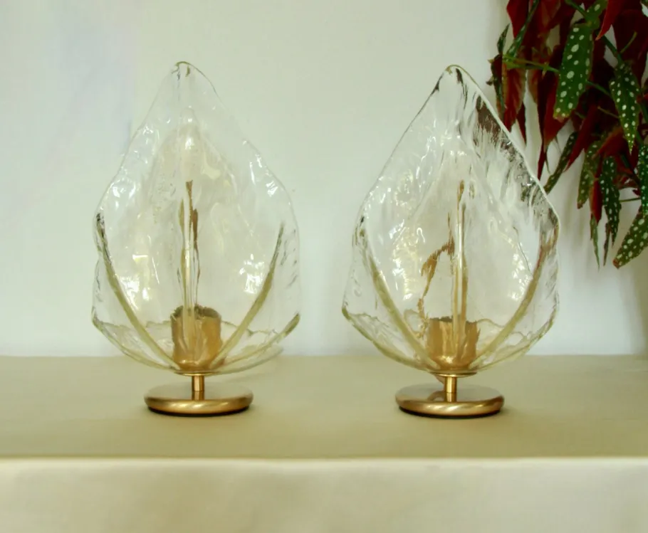 Sale Pamono Vintage Murano Gold Table Lamp by La Murrina, Italy, 1970s, Set of 2