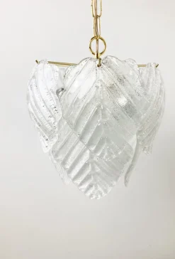 Clearance Pamono Vintage Murano Leaf Chandelier, 1970s