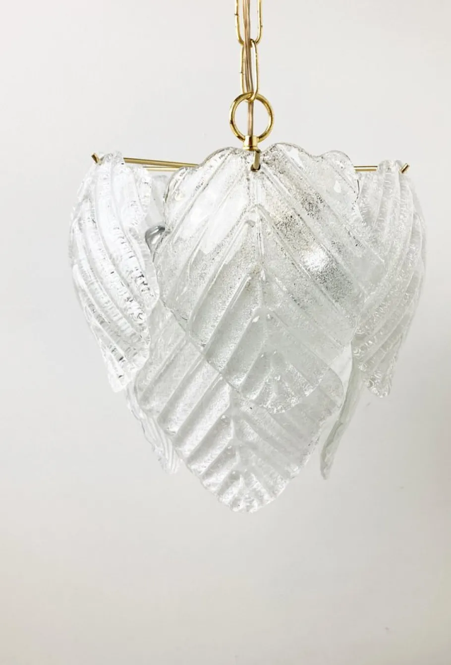 Clearance Pamono Vintage Murano Leaf Chandelier, 1970s