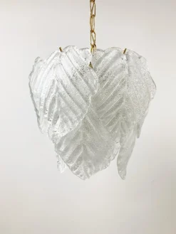 Clearance Pamono Vintage Murano Leaf Chandelier, 1970s