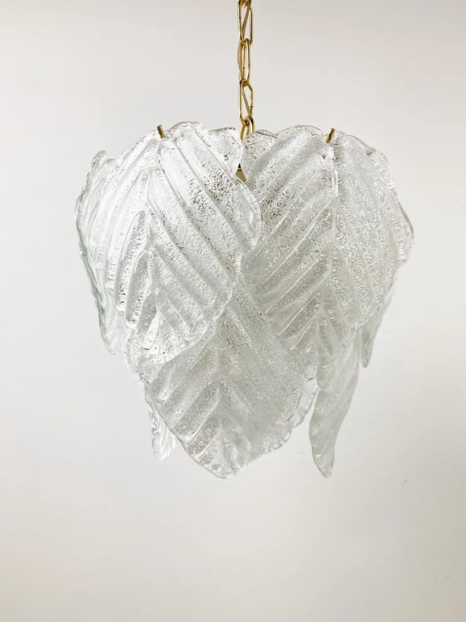 Clearance Pamono Vintage Murano Leaf Chandelier, 1970s