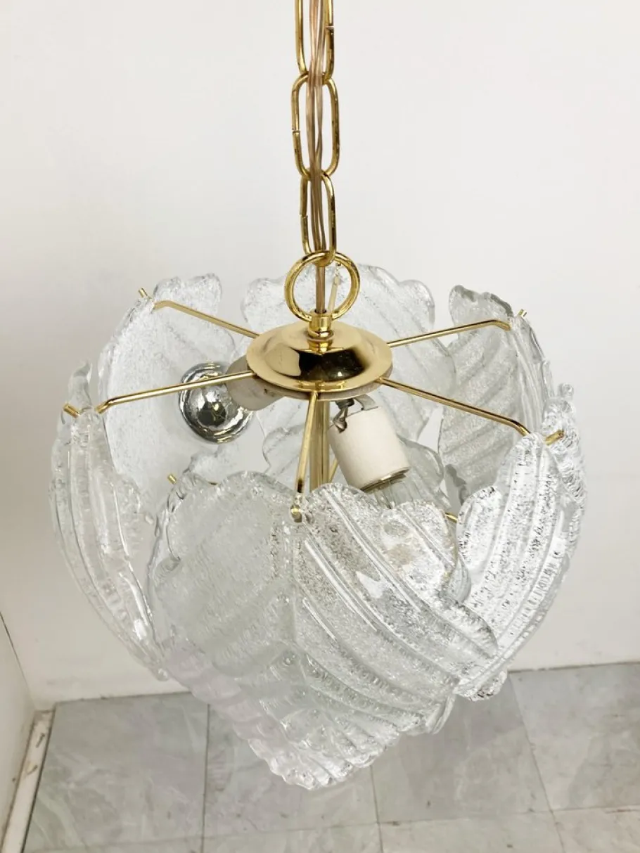 Clearance Pamono Vintage Murano Leaf Chandelier, 1970s