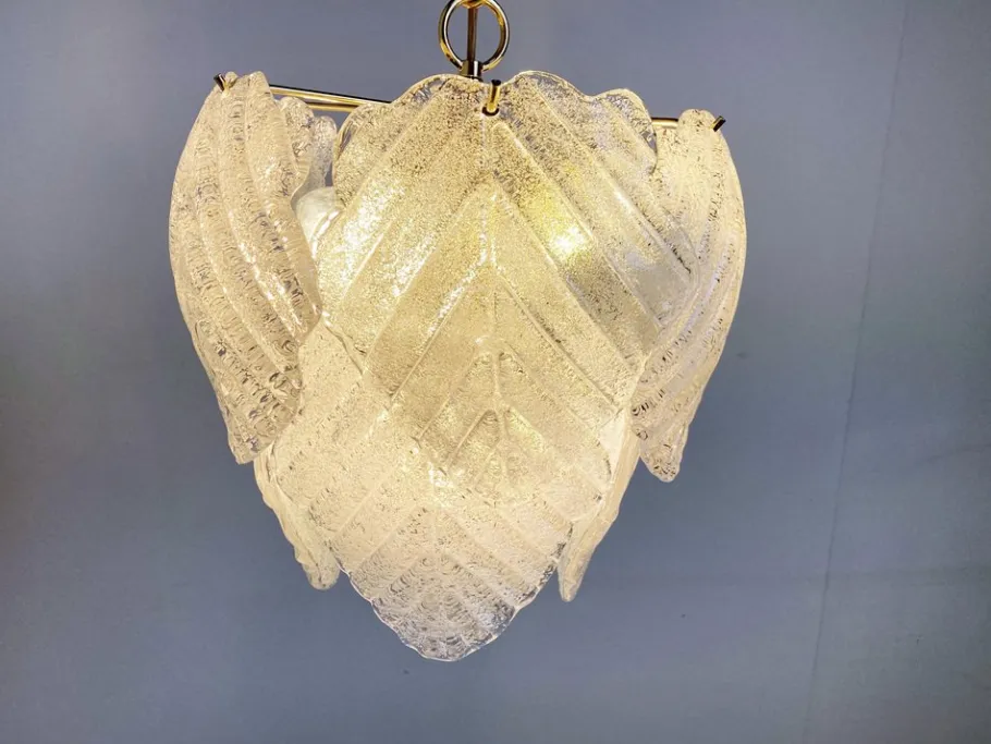 Clearance Pamono Vintage Murano Leaf Chandelier, 1970s
