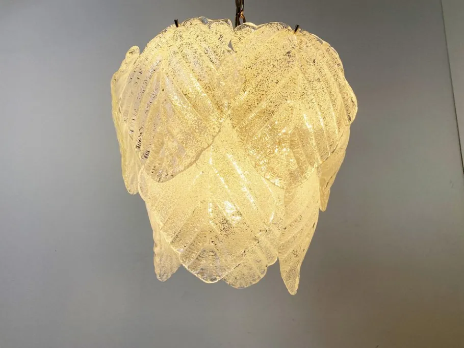 Clearance Pamono Vintage Murano Leaf Chandelier, 1970s