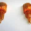 Hot Pamono Vintage Murano Wall Sconce 32 Quadriedri Amber Prism, 1990s, Set of 2
