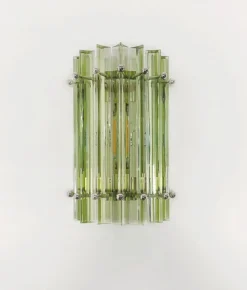 Clearance Pamono Vintage Murano Wall Sconces in Green, 1990s, Set of 2
