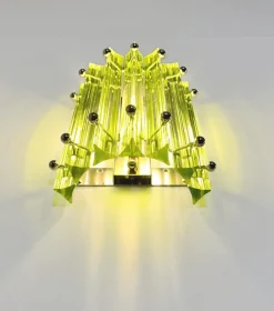 Clearance Pamono Vintage Murano Wall Sconces in Green, 1990s, Set of 2