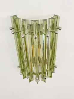 Clearance Pamono Vintage Murano Wall Sconces in Green, 1990s, Set of 2