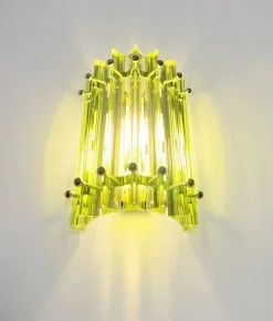 Clearance Pamono Vintage Murano Wall Sconces in Green, 1990s, Set of 2