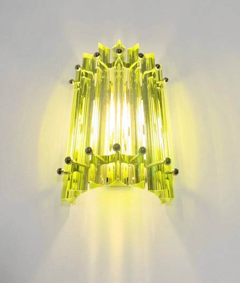 Clearance Pamono Vintage Murano Wall Sconces in Green, 1990s, Set of 2