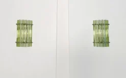 Clearance Pamono Vintage Murano Wall Sconces in Green, 1990s, Set of 2
