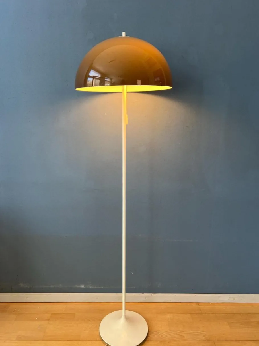 Discount Pamono Vintage Mushroom Floor Lamp with Brown Faded Acrylic Glass Shade from Gepo