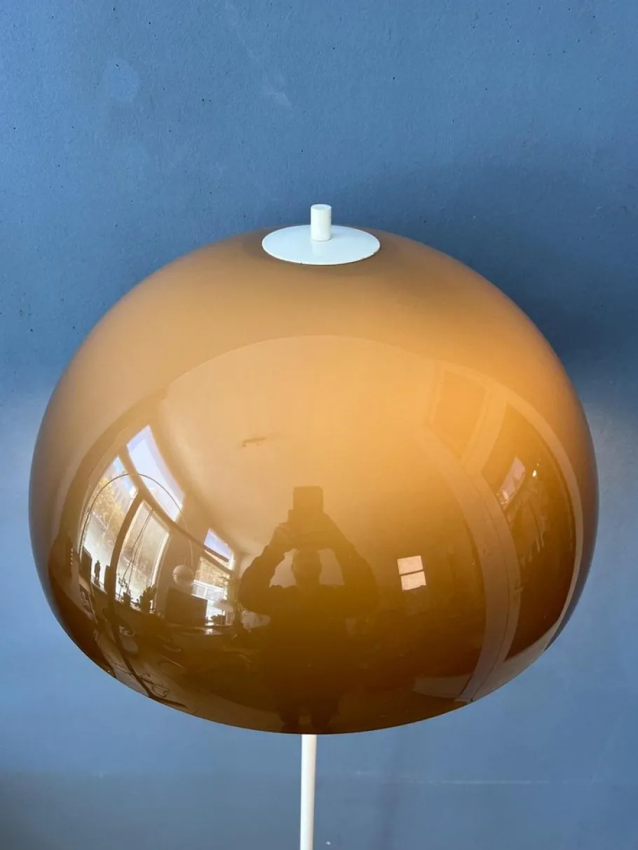 Discount Pamono Vintage Mushroom Floor Lamp with Brown Faded Acrylic Glass Shade from Gepo